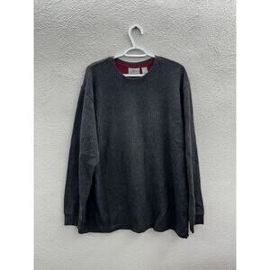 Farah Mens Sweater Size Large Gray Ribbed Long Sleeve